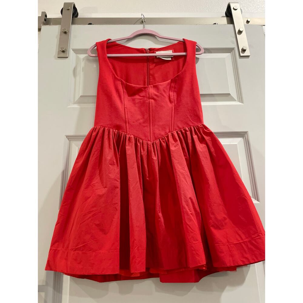 BHLDN Jemma Scoop-Neck Fit & Flare Mini Dress Red  Size 8 // M // Scoop // NWOT